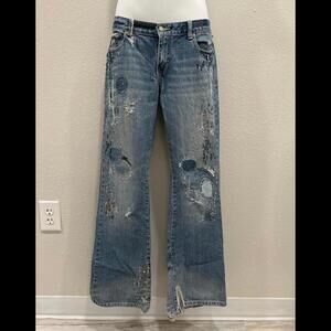 Ezra Fitch Vintage Embroidered Embellished Jeans Size 27